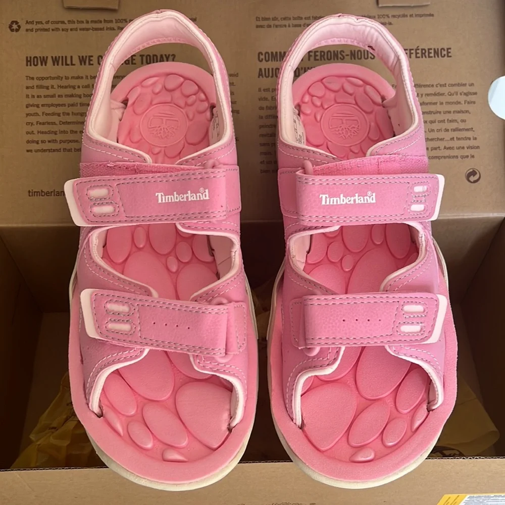 Timberland sandals Juniors size 6 sandstomper new in Box Pink (fits me womens 7)